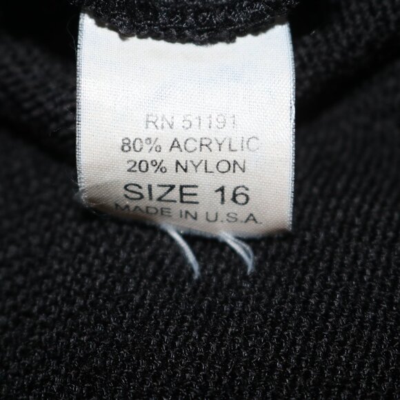 Philippe Marques black beaded cardigan size 16 full zip made in USA - Picture 9 of 9